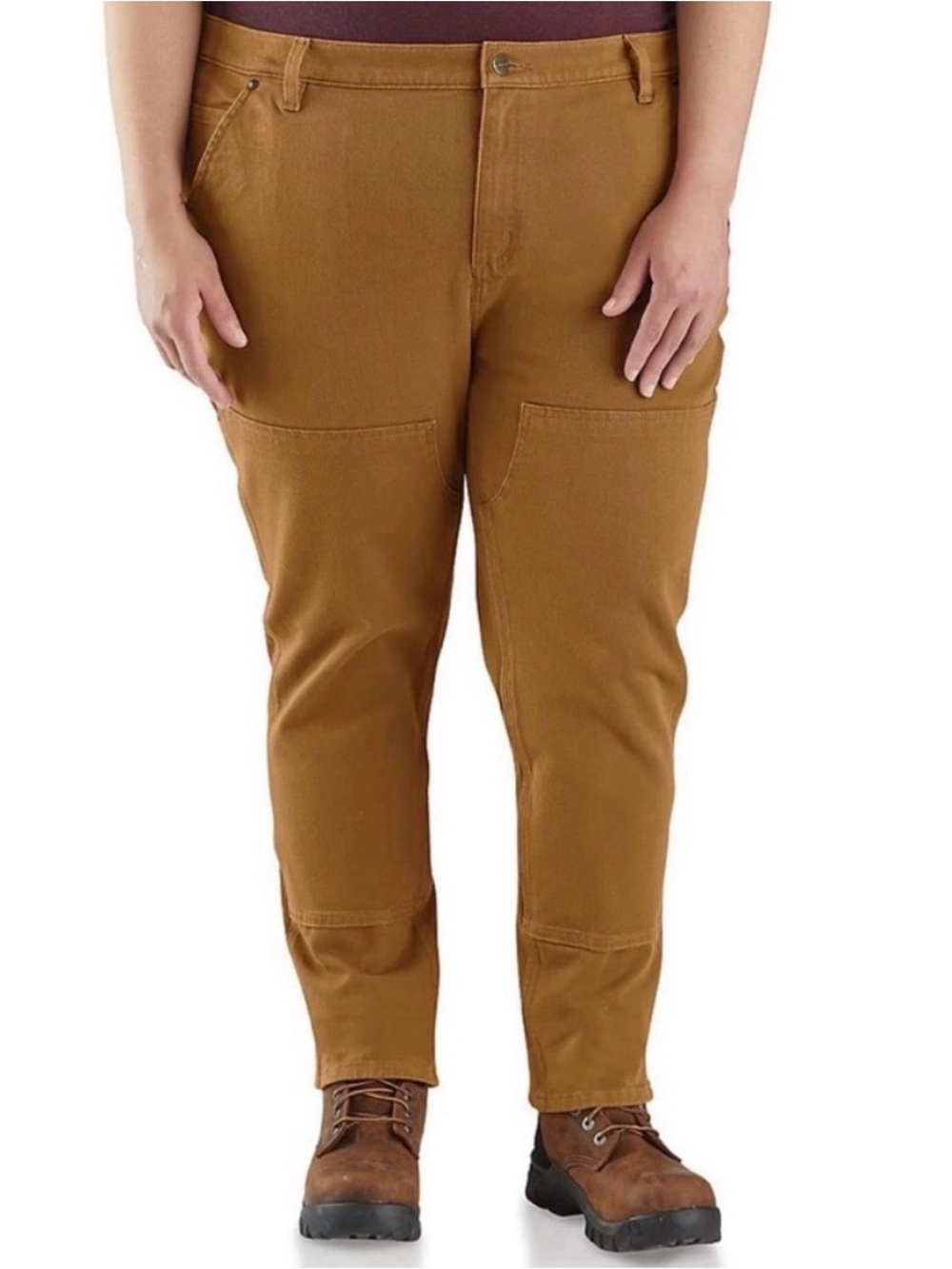 Carhartt WOMEN'S DOUBLE-KNEE PANTS RELAXED FIT RUGGED FLEX TWILL SIZE 18 NEW